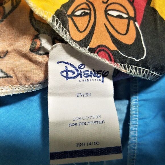 Vintage Disney USA Aladdin Twin Fitted Sheet Blue Genie Lago Abu Jafar Jasmine - Picture 11 of 12